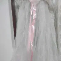 پشه بند تخت توری سفید ربان صورتی رایگان