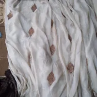 یالان پرده ابشاری یک طرفه مخمل و۱۰ متر پرده تور|پرده، رانر، رومیزی|مشهد, توس|دیوار