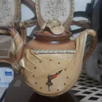 قوری سفالی دکوری ساعت دار