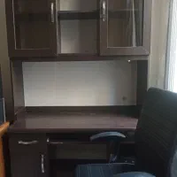 میز تحریر کامپیوتر کتابخانه درب شیشه‌/ صندلی جکدار|میز تحریر و کامپیوتر|تهران, فاطمی|دیوار