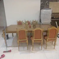 میز ناهار خوری 8 نفره با مبل تکی