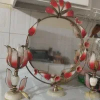 آئینه قدیمی وتشک کوچک زیر بالشت یا پشتی