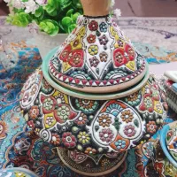 شوکولات خوری مینا کاری همراه دوتا قندان|صنایع دستی و سایر لوازم تزئینی|تهران, امام زاده عبدالله|دیوار