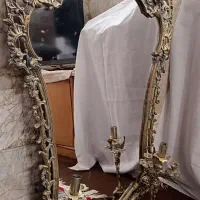 آیینه شمعدان برنجی قدیمی و سنگین|آینه|مشهد, وحید|دیوار