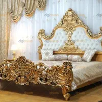 تخت سلطنتی چوب راش منبت دونفره