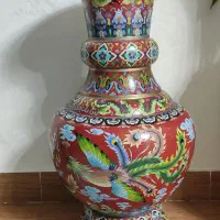 گلدان برنجی مینا کاری