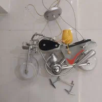 لوستر سقفی طرح موتور سیکلت با ۹ چراغ