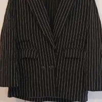 کت خط دار مشکی