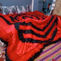 پرده نو نو مخمل گل برجسته . روتختی خوش رنگ|پرده، رانر، رومیزی|مشهد, بهمن|دیوار