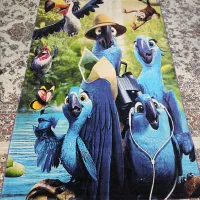 فرش ماشینی زانیس  ماداگاسکار زمینه سبزآبی