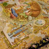 فروش تابلو فرش بزم خسروپرویز|تابلو فرش|کنگاور, |دیوار