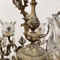 پنج عدد لوستر برنز 10و 8 شاخه برنز و طوقه 2و3طبقه