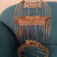 قفس تزیینی دکوری رنگ مسی برای گل عروسک کادو...|صنایع دستی و سایر لوازم تزئینی|اصفهان, شاهزید|دیوار