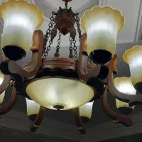 لوستر چوبی مدرن|لوستر و چراغ آویز|خمام, |دیوار