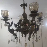 لوستر چهار شاخه طرح فرشته برنزی|لوستر و چراغ آویز|مشهد, جلالیه|دیوار