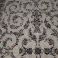 دوتخته فرش ۹متری  دستبافت گونه طرح افشان کرم رنگ