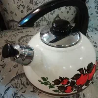 کتری لعابی آلمانی سوت زن نو وقهوه خوری