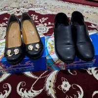 باسلام دوجفت کفش مشکی ساده ۱۵۰تومان چرمه شماره ۳۸|کیف، کفش، کمربند|ساوه, |دیوار