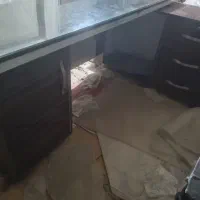 میز مدیریت تمام هایگلاس ال دار|دفتر کار|سقز, |دیوار