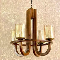 لوستر چوبی مدل سوگول|لوستر و چراغ آویز|کرج, شاهین‌ویلا|دیوار