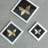 ۳تکه تابلو دیواری طرح پروانه