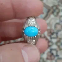 انگشتر کهنه فیروزه عجمی نیشابور کلکسیونی رکاب نقره