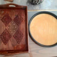 ۲عدد سینی‌چوبی