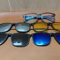 عینک با شیشه بلوکات به همراه چهار کاور همراه آن