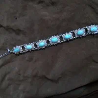 دستبند نقره فیروزه اصل نیشابور|جواهرات|زاهدان, |دیوار