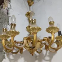 لوستر دوازده شاخه وشش شاخه برنجی آبکاری شده