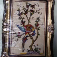 تابلوفرش دستبافت طرح طاووس