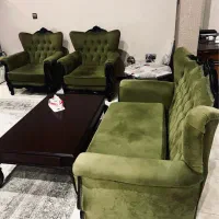 مبلمان ۷ نفره - اورهال شده چوب و پارچه و فوم