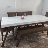 میز غذا خوری ۸نفره و مبلمان ۵نفره