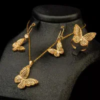 نیم ست طلا پروانه ای در حد نو