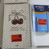 دفتر 80برگی ابرا و خودکار12 عددی horen