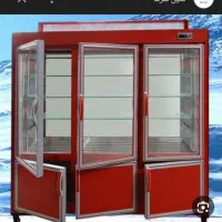 یخچال ایستاده سه درب کارکرده کاملا شیشه ایی