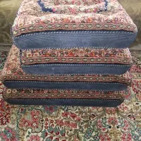 چهار عدد پشتی قالی دستبافت راورطرح کبگی|پشتی|کرمان, |دیوار