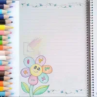 نقاشی روی حاشیه دفتر مشق