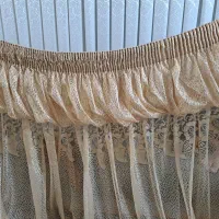 یک جفت پرده تور ترکیه ای رنگ نسکافه ای|پرده، رانر، رومیزی|قم, پردیسان|دیوار