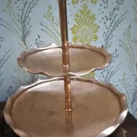 شیرینی خوری مسی با گلدون مسی و گل برنجی