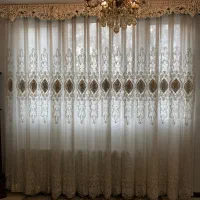 پرده ترک استر دار شیک خامه دوزی