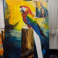 تابلو بوم‌ نقاشی با رنگ اکرولیک سایز 70×100|تابلو، نقاشی، عکس|اصفهان, باغ فردوس|دیوار
