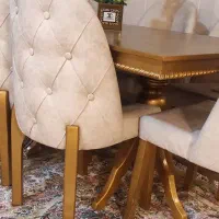 میزناهارخوری ۶ نفره طلایی طرح چستر (با تخفیف ویژه)