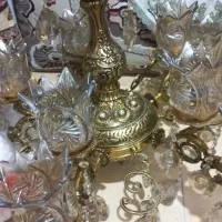 لوستر برنجی ۱۰ شاخه سنگین