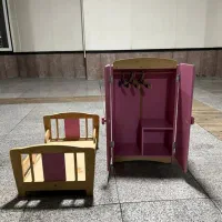 تخت وکمد چوبی عروسک