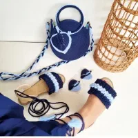 کیف و صندل مکرومه و کنفی