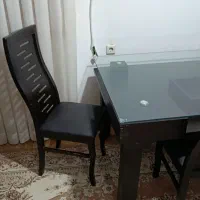 صندلی و میز ناهار خوری چوبی بدون لقی