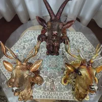 سه عدد کله گوزن برنجی