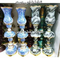 لاله شمعدان گل و پرنده اثر هنری تماما طراحی دست