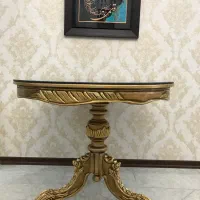 میز ناهارخوری ۲نفره راش گرجستان ورق طلا فوری فروشی|میز و صندلی غذاخوری|چمستان, |دیوار